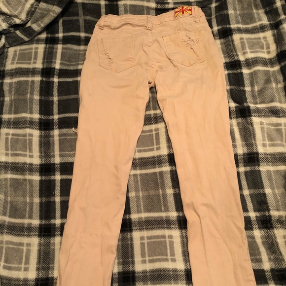 Pink Ripped / Distressed Skinny Jeans - Picture 3 of 5